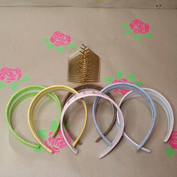 LOT of 6 NEW Suede Look Headbands With Gold Studs - Picture 4 of 6